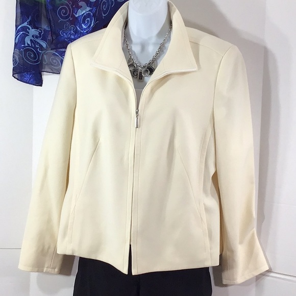 Talbots winter white wool cropped jacket 14 - Picture 4 of 11